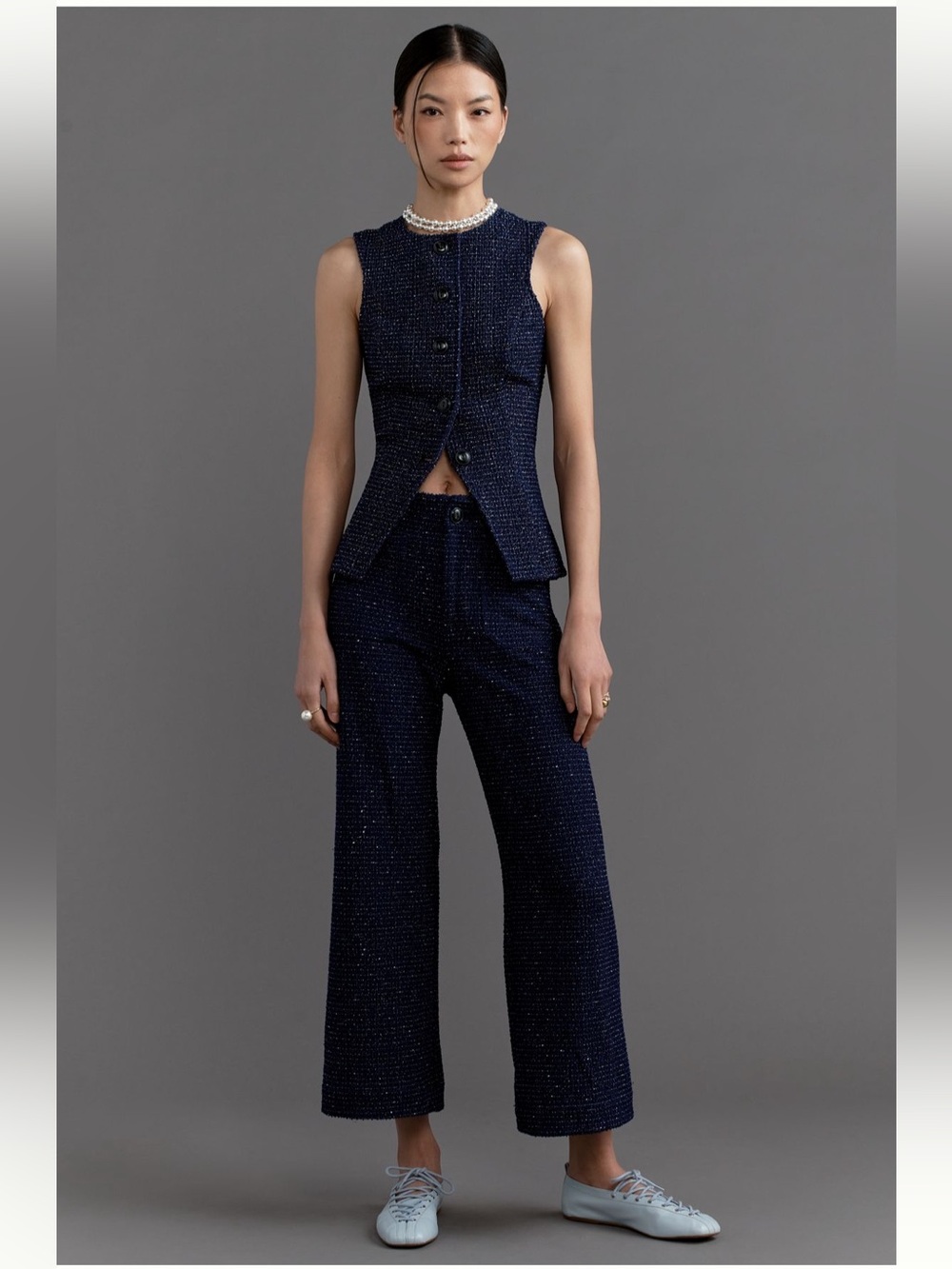 NWT Maeve Colette Tweed Cropped
Wide-Leg Pants